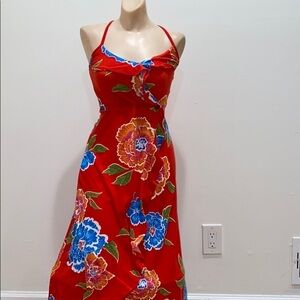Planet Gold Red Floral Dress